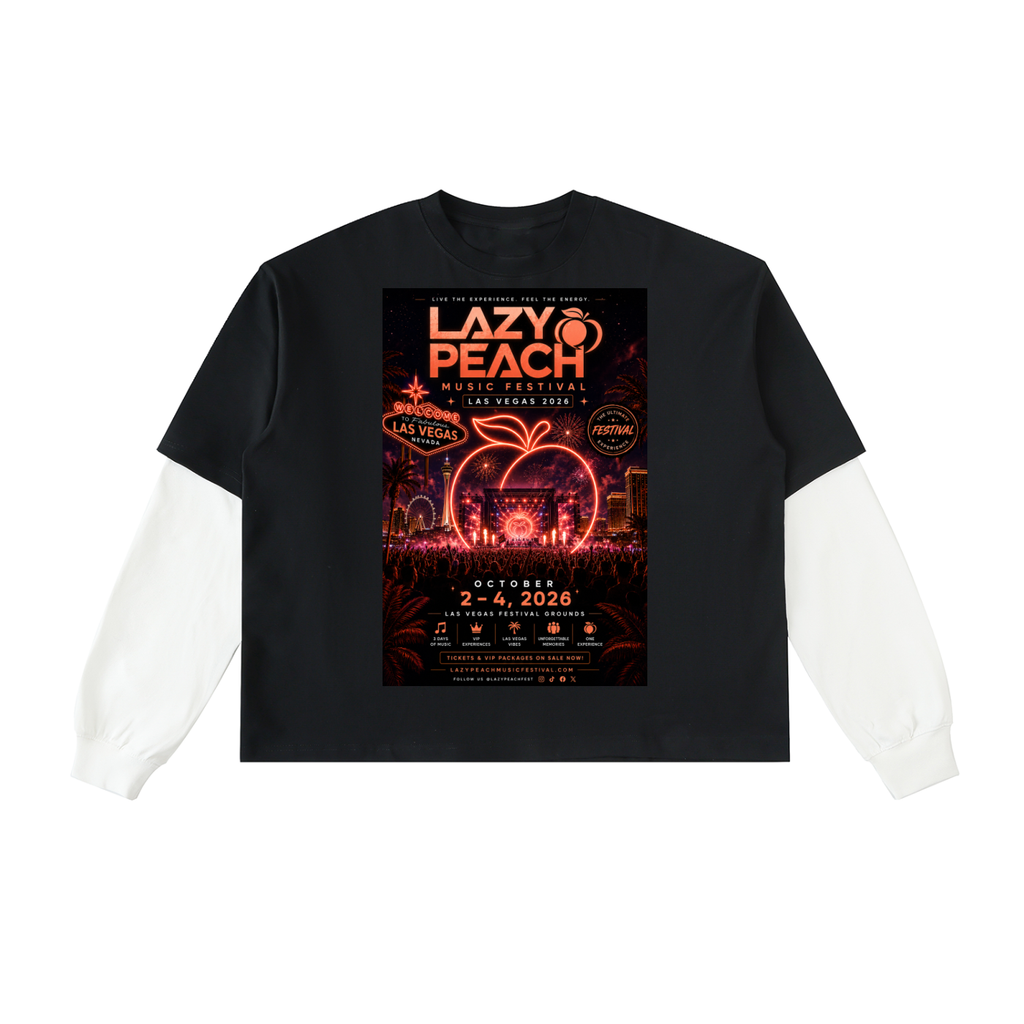 Layered Contrast Sleeve Cotton T-Shirt