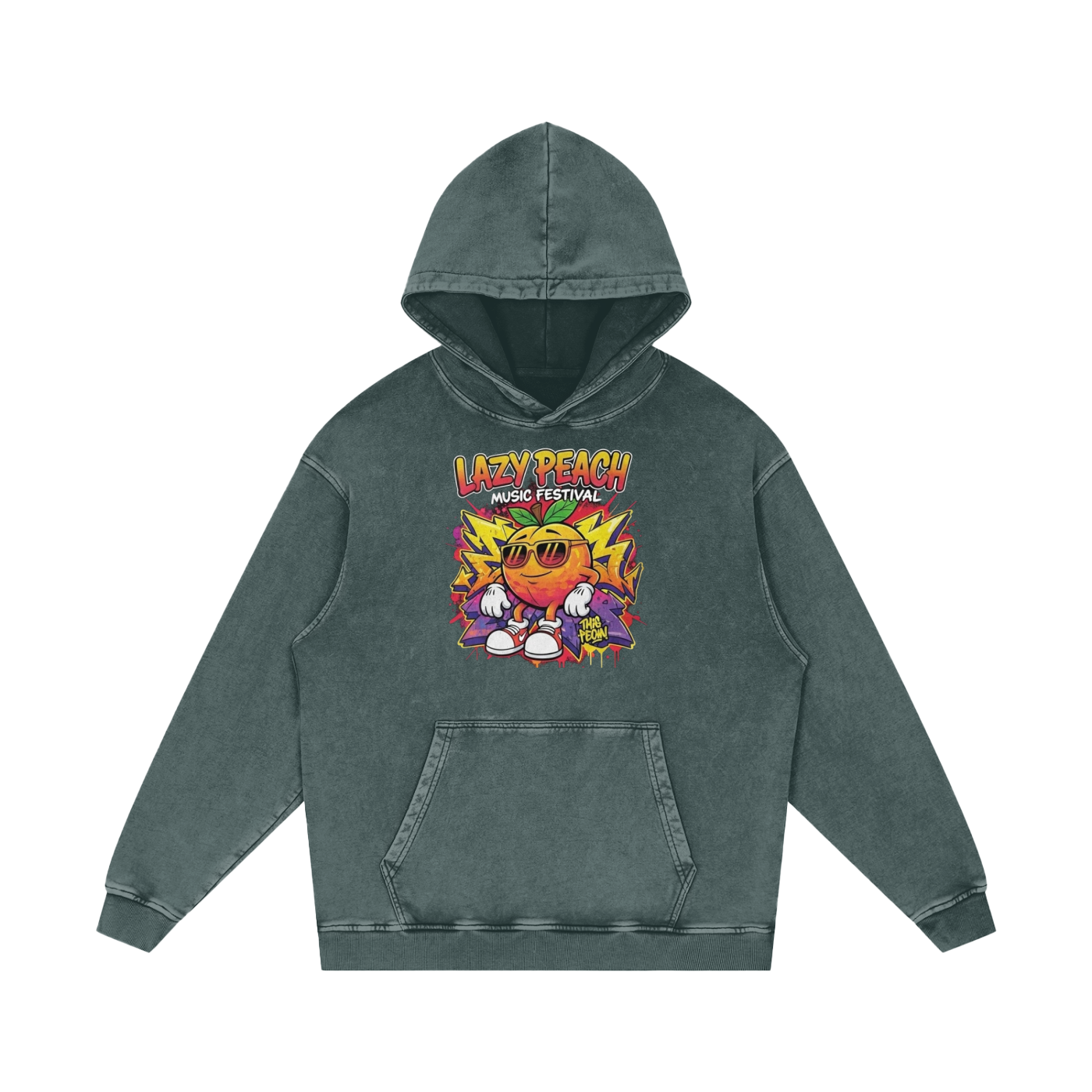 Snow Washed Loose Cotton Hoodie