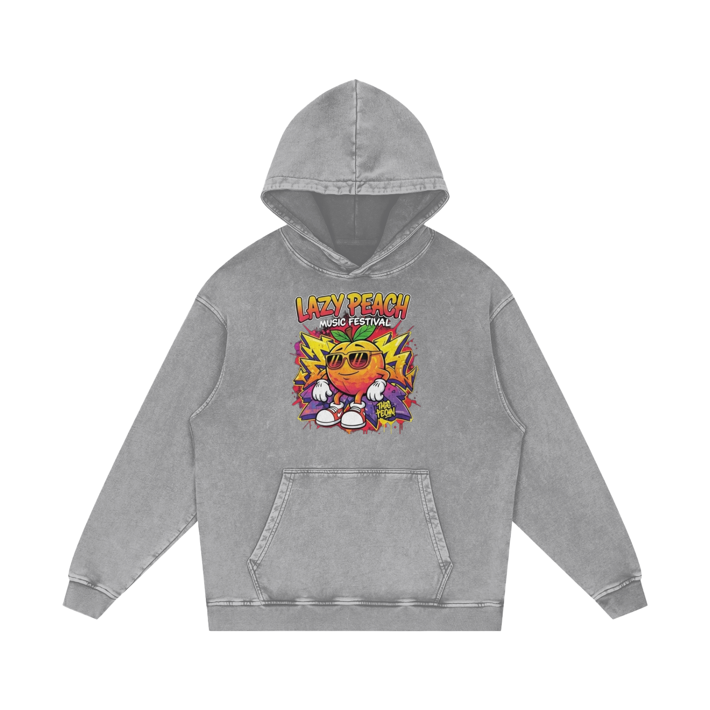 Snow Washed Loose Cotton Hoodie