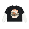 Layered Contrast Sleeve Cotton T-Shirt