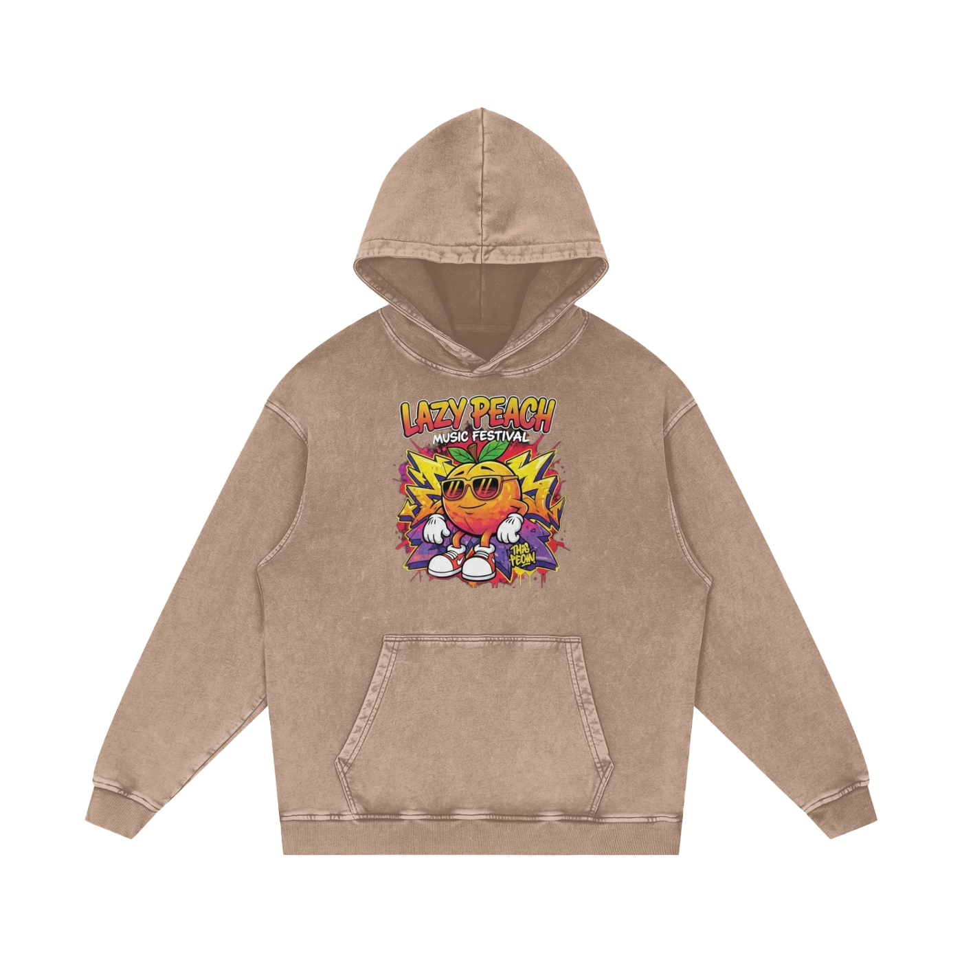 Snow Washed Loose Cotton Hoodie